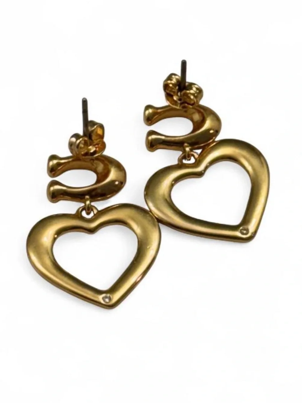 COACH ~ Signature Coach ‘C’ heart earrings - Picture 4 of 6